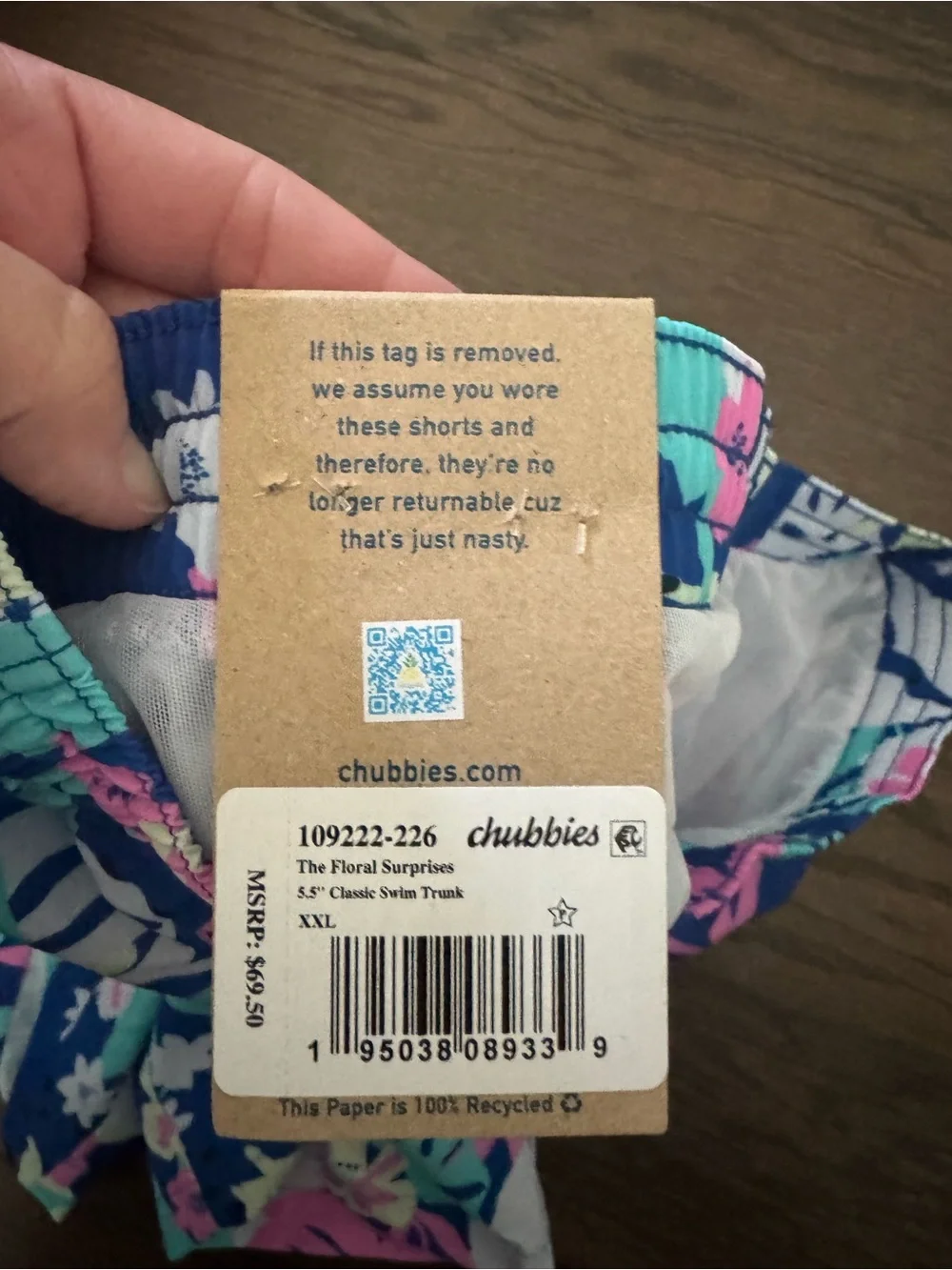 chubbies Men’s Blue Tropical Floral Swim Shorts